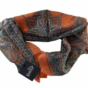 NWT Black Sheep Paisley Scarf SILK Women’s 38x38